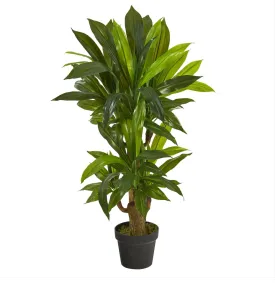 3' Artificial Corn Stalk Dracaena Plant (Real Touch) - Low Maintenance, Life-Like & Vibrant Silk Plants For Busy People.