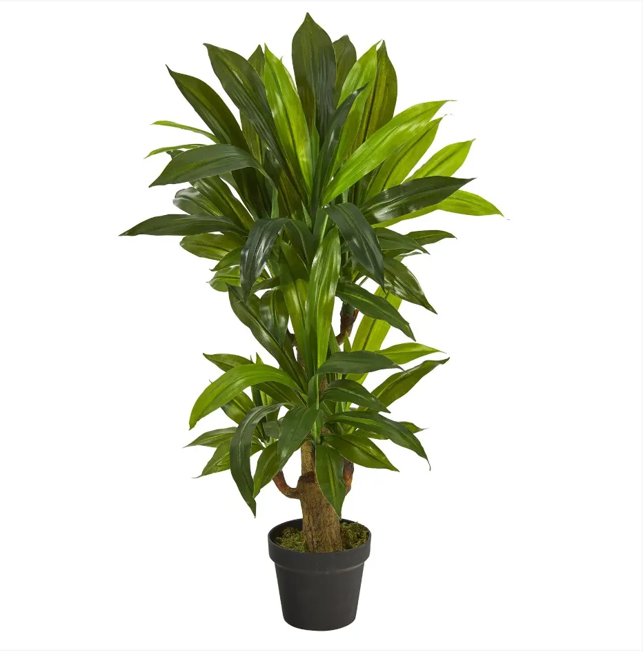 3' Artificial Corn Stalk Dracaena Plant (Real Touch) - Low Maintenance, Life-Like & Vibrant Silk Plants For Busy People.