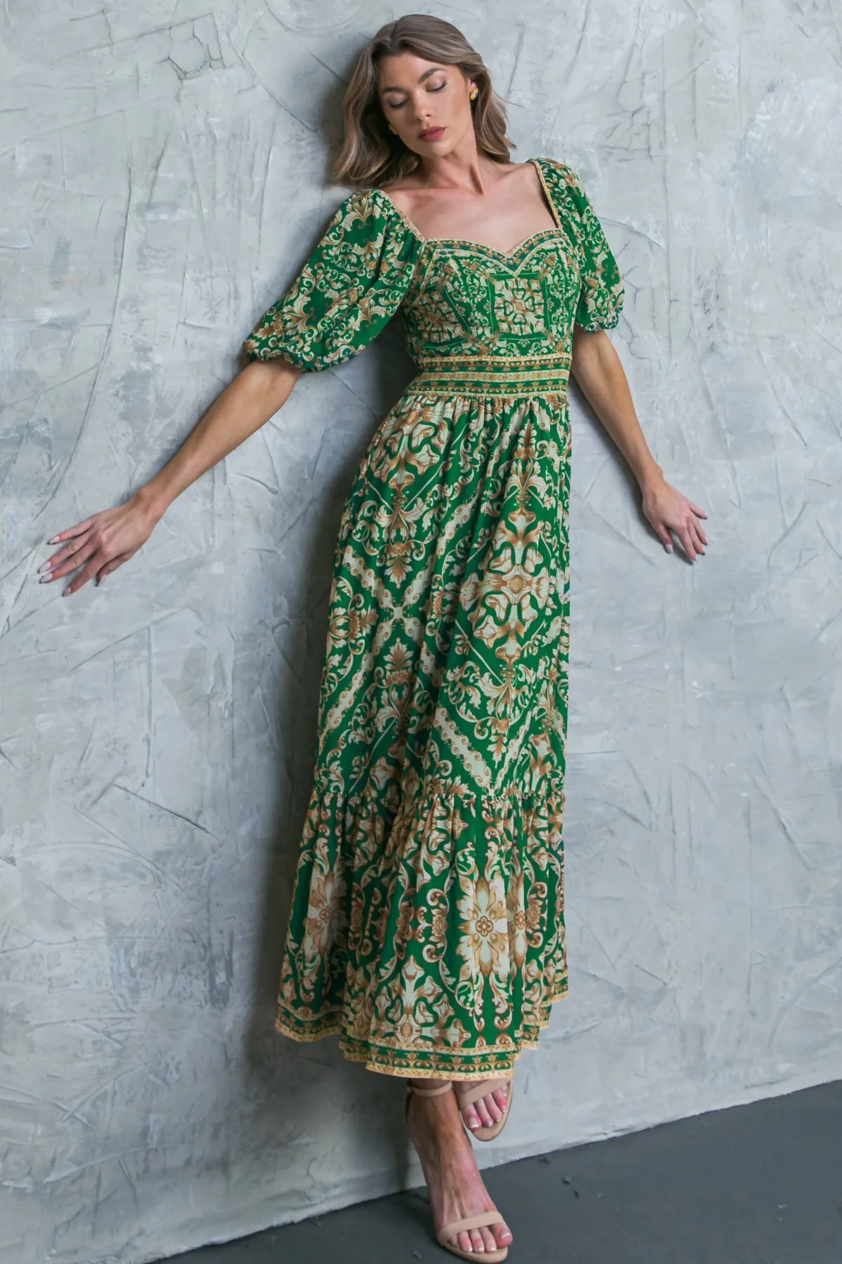 ALWAYS BEAUTIFUL FLORAL WOVEN MIDI DRESS