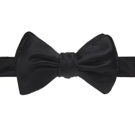 Black Satin Bow Tie With Lurex Piping