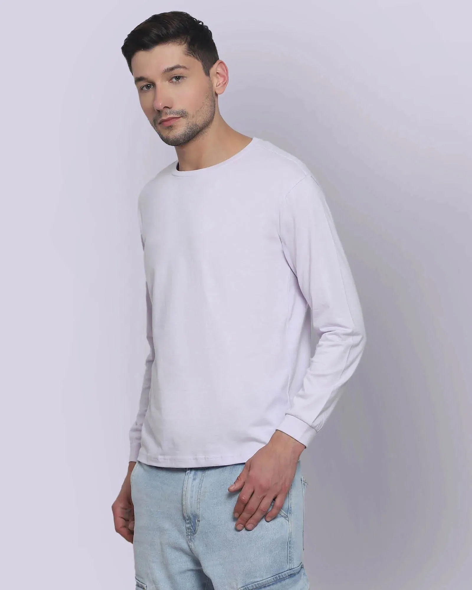 Full Sleeves Crew Neck: Lilac