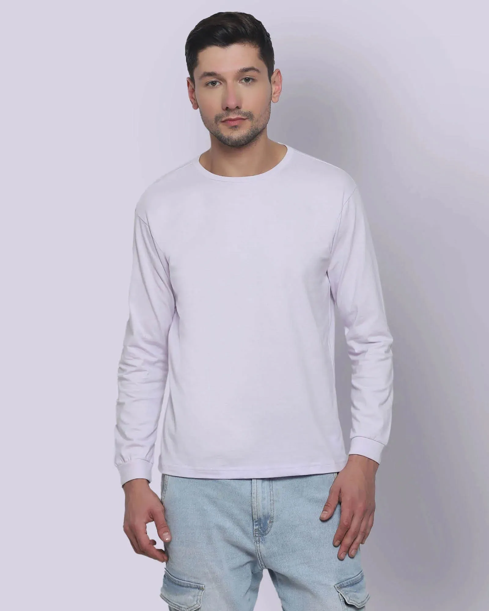 Full Sleeves Crew Neck: Lilac